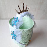 Обруч для ранковика — сніжинка з фатином і помпонами, фото 7