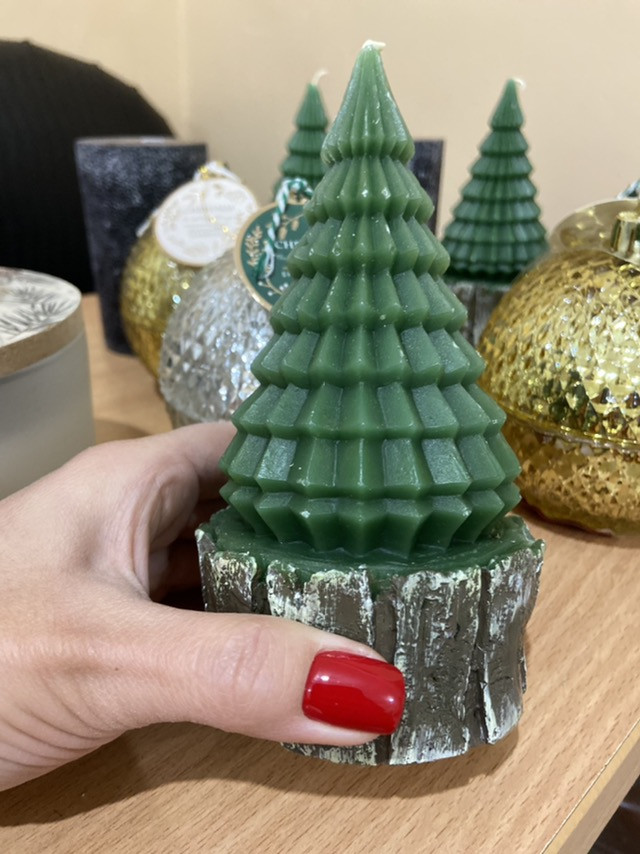 Натуральна свічка (свічка, свічки) у вигляді ялинки, фото 1