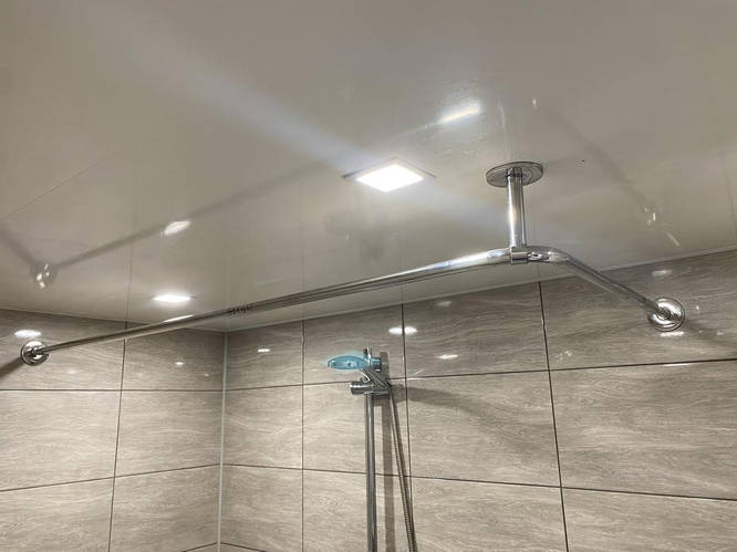 Купить Карниз для ванной 180*80 угловой из нержавейки с кронштейном в ...
