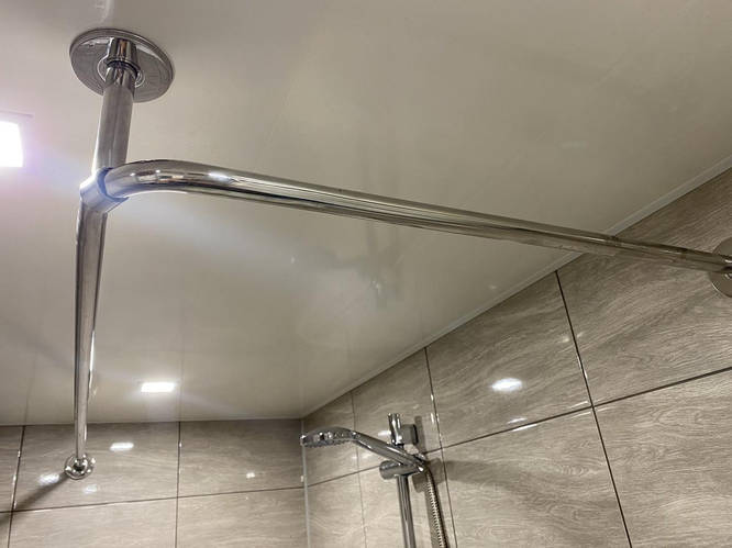 Купить Карниз для ванной 180*80 угловой из нержавейки с кронштейном в ...