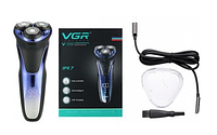 Мощная универсальная роторная электробритва VGR V-306, бритва для мужчин сухого и влажного бритья, GP12