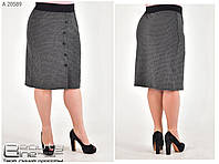 Женская теплая шерстяная юбка гусиная лапка большого размера Р- 50-80 цена от размера