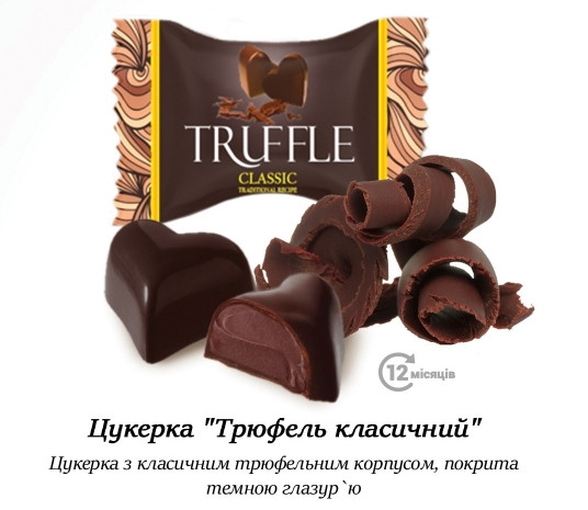 Цукерки Трюфель у галазурі 1 кг. ф/п ТМ Августино