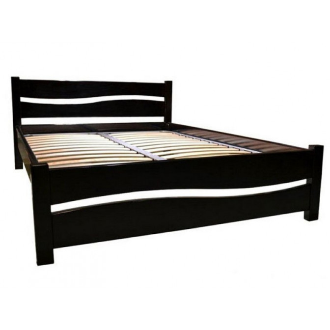 Ліжко дерев'яне Хвиля масиву дерева сосна колір Горіх темний 120х200 см (Мікс-Мебель ТМ)