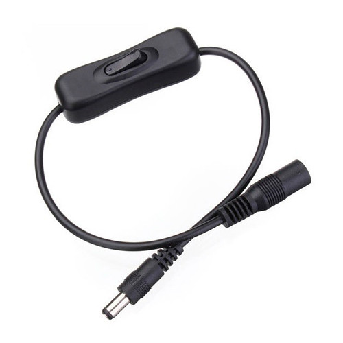 Вимикач живлення 12-24В 5.5x2.1мм мама-тато, для стрічок і електроприладів, ZH-304