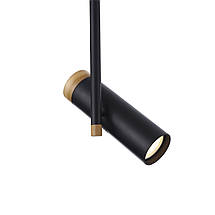 Точковий світильник вільха 1 лампа поворотна метал чорний 6х19х61 см, фото 2