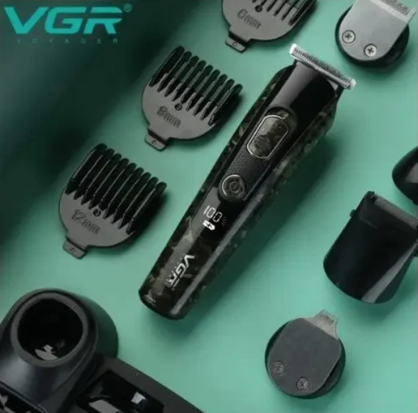 Машинка для стрижки волос 5в1 VGR V-102 аккумуляторная с насадками и триммером для бороды и усов, GP19 - фото 1 - id-p1725273634