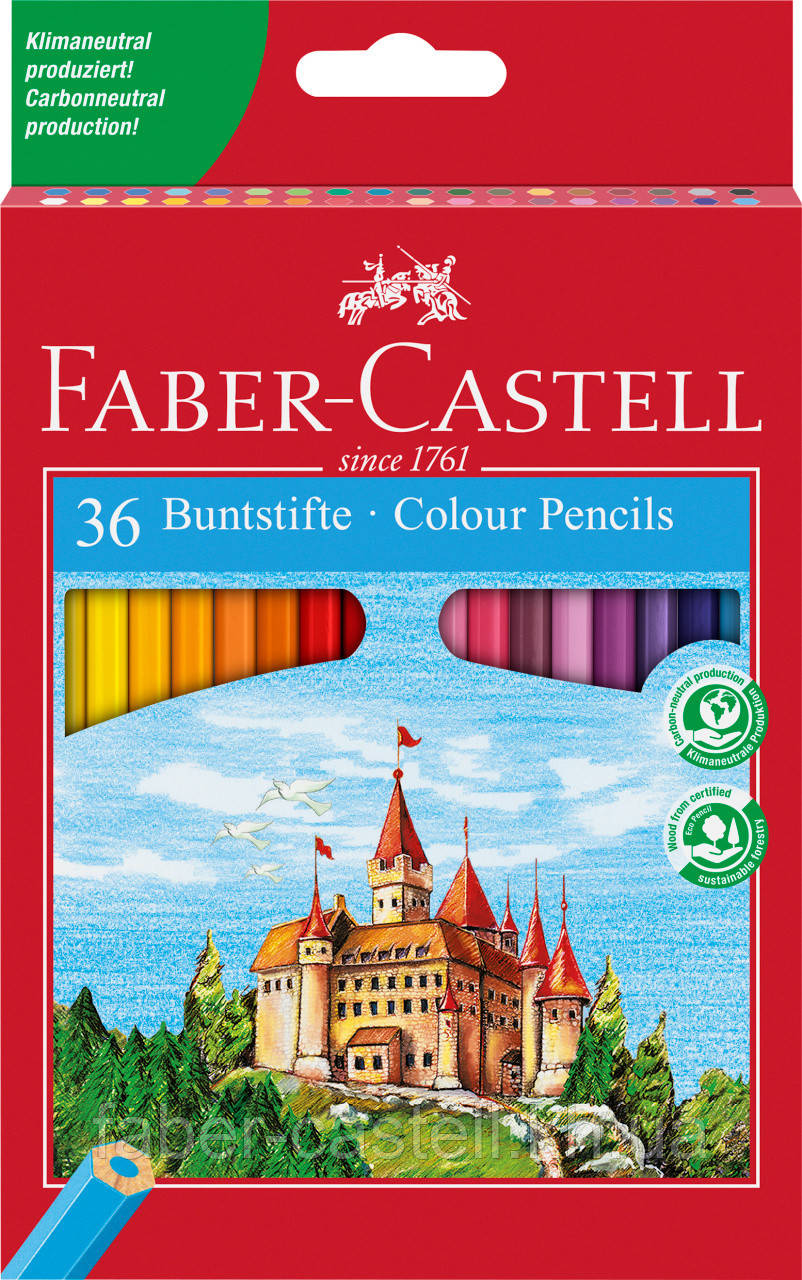 Олівці кольорові Faber-Castell 36 кольорів "Замок", 120136