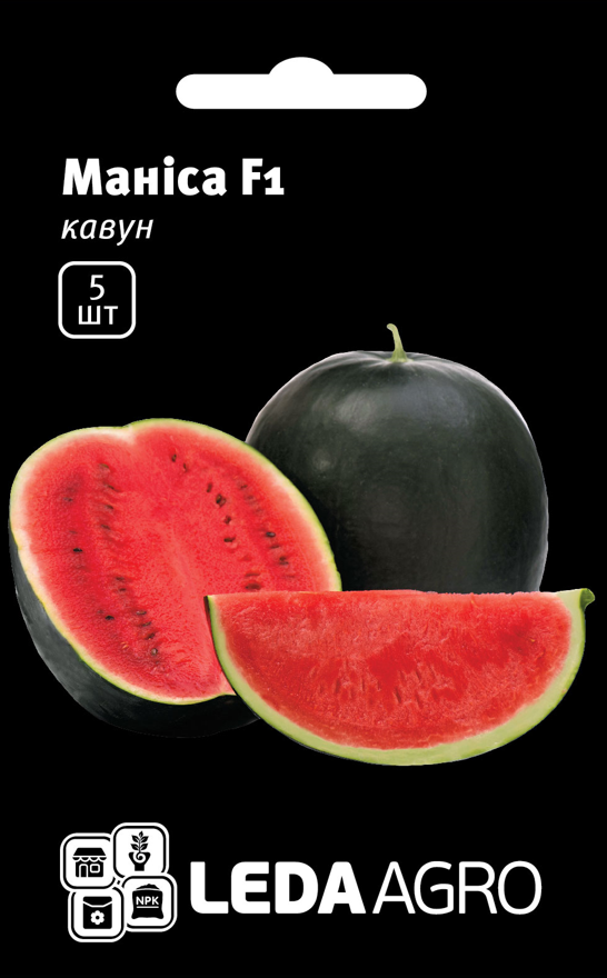 Насіння Кавуну Маніса F1, кавун тип Шуга Бейбі, 5 шт (Leda Agro), ультраранній гібрид стійкий до хвороб, фото 1
