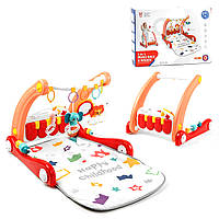 Музичний килимок-ходунки (2в1, ігровий килимок, піаніно, 4 брязкальця з прорізувачем, люстерко) HE 0634