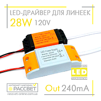 LED-драйвер к комплекту линеек 28Вт DC86-120V 240mA 28W (LED Power Supply 2020187) оптом