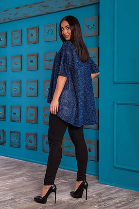 Яскравий жіночий костюм двійка Туніки+Штанов, тканина "Гліттер+Креп Дайвінг" 48, 50, 52  розмір 48, фото 2