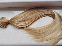 Волосы на заколках блондинки с мелированием