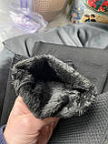 Чорні легінси на хутрі теплі лосини утеплені з високою посадкою, фото 5