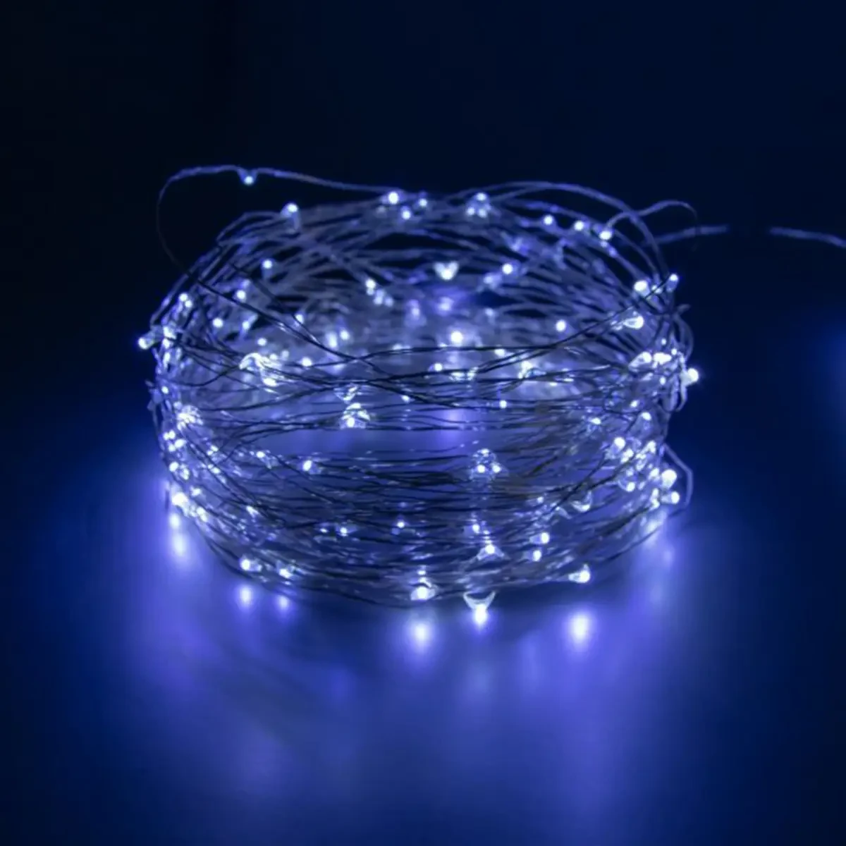 Світлодіодна гірлянда нитка крапля роси 200 LED 20 м від USB + блочок для розетки холодний білий, фото 1