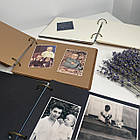 Альбом для фотографій дерев'яний/ фотоальбом на подарунок  /  крафтбук "відбиток" темна, BLACK, фото 7