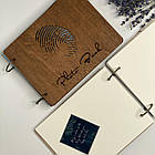 Альбом для фотографій дерев'яний/ фотоальбом на подарунок  /  крафтбук "відбиток" темна, BLACK, фото 10