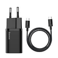 Мережевий зарядний пристрій Baseus Super Silicone PD Charger 25W (1Type-C) + Cable Type-C to Type-C 3A (1m), фото 5