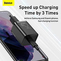 Мережевий зарядний пристрій Baseus Super Silicone PD Charger 25W (1Type-C) + Cable Type-C to Type-C 3A (1m), фото 8