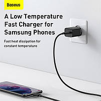 Мережевий зарядний пристрій Baseus Super Silicone PD Charger 25W (1Type-C) + Cable Type-C to Type-C 3A (1m), фото 9