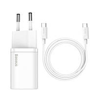 Мережевий зарядний пристрій Baseus Super Silicone PD Charger 25W (1Type-C) + Cable Type-C to Type-C 3A (1m), фото 4