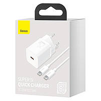 Мережевий зарядний пристрій Baseus Super Silicone PD Charger 25W (1Type-C) + Cable Type-C to Type-C 3A (1m), фото 3