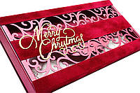 Gift box Christmas Velvet темно-красный Рождественская открытка с конвертом,