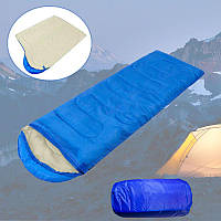Спальный мешок одеяло с капюшоном 200х73см, компактный спальник туристический Синий (спальний мішок) (VF)