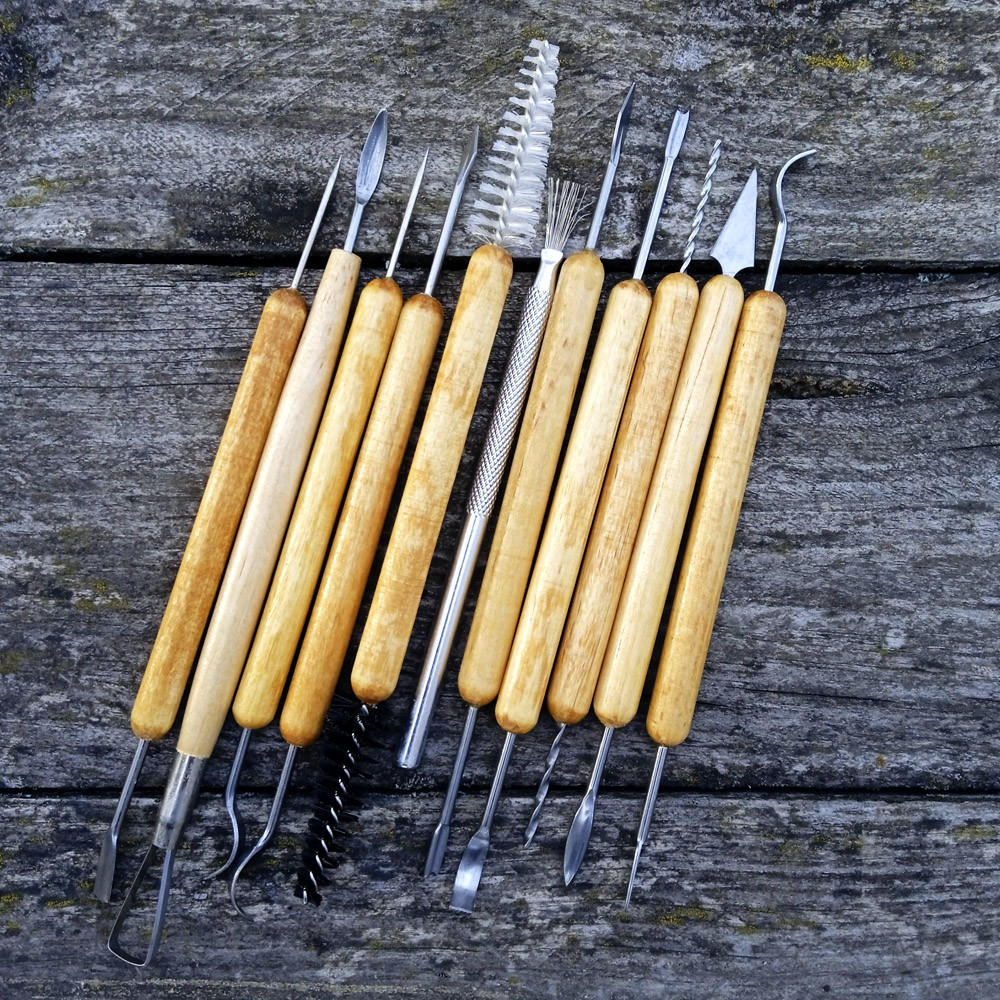 Набір інструментів для ліплення та гончарства 11 предметів, набір стеків для глини та пластиліну, фото 1