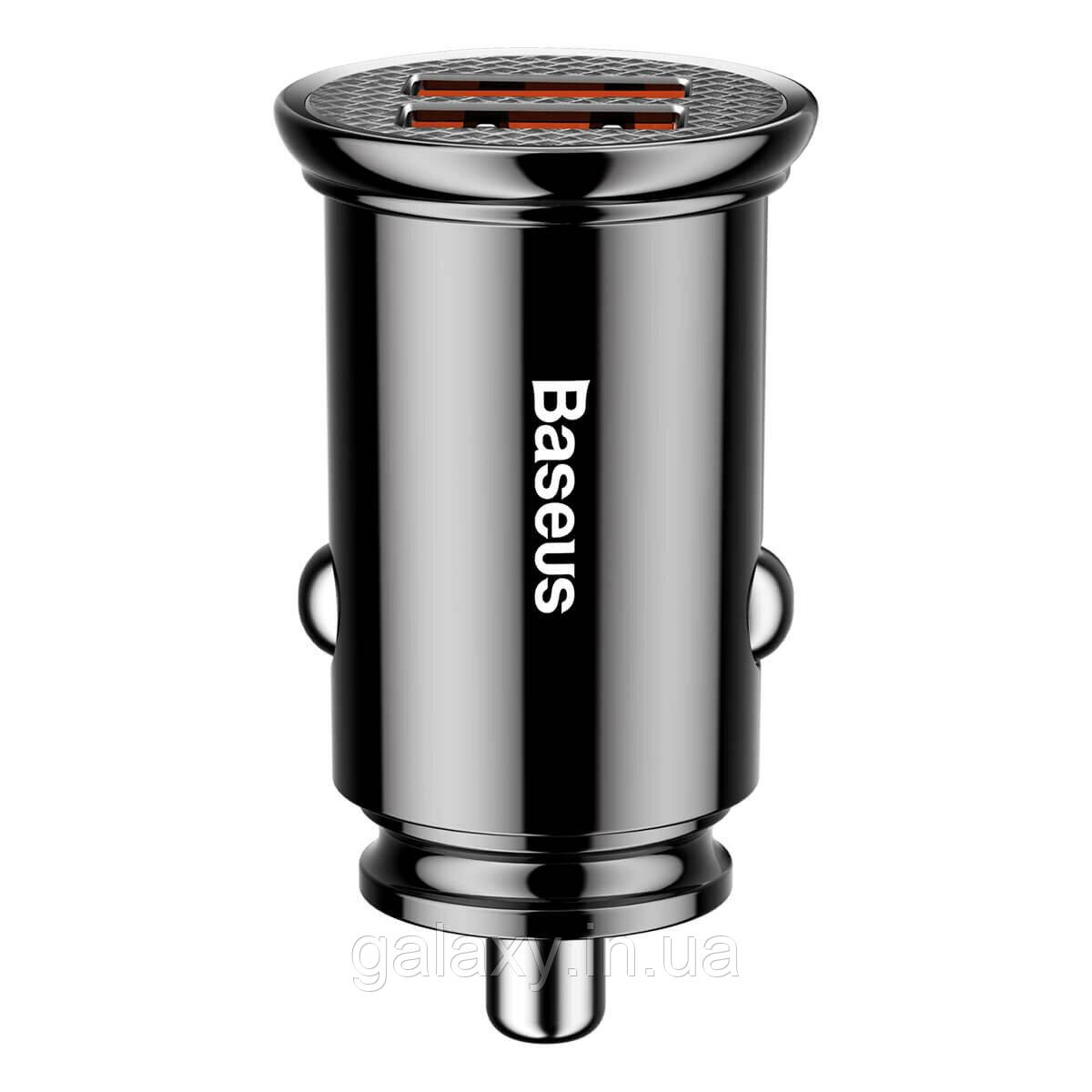 АЗП Baseus 2xUSB швидка зарядка PD/QC3.0 5А 30W Circular Black CCALL-YD01