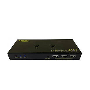 KVM свіч перемикач, 2 порта, HDMI USB, кнопка ДК