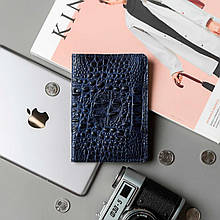 Обкладинка для паспорту з натуральної шкіри ручної роботи "DOCO Croco"