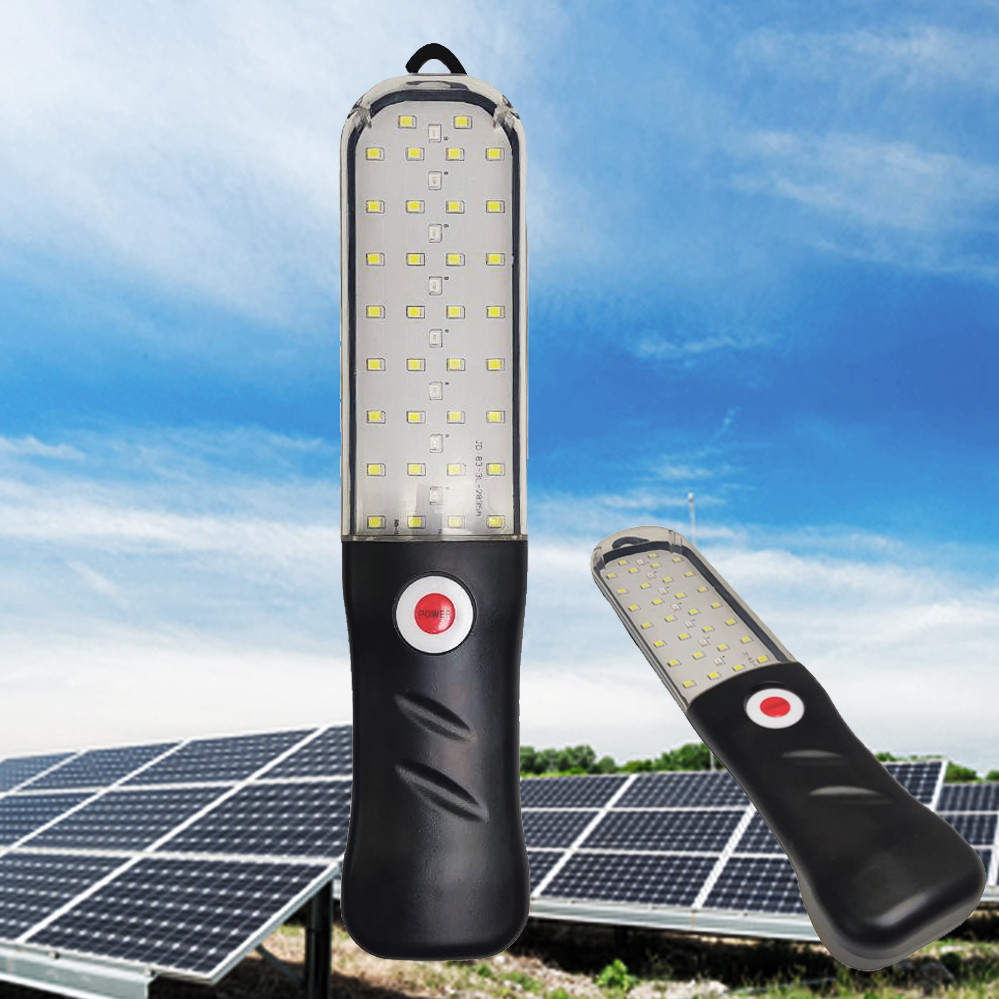 Ліхтар ручний з магнітною основою ліхтарик на сонячній батареї з магнітом, фото 1