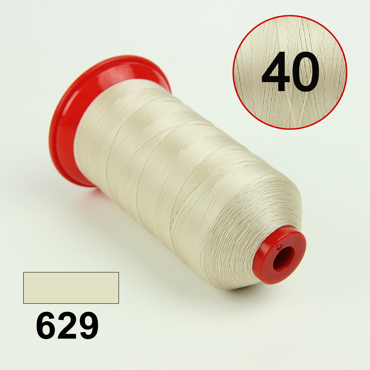 Нитка POLYART(ПОЛИАРТ) N40 колір 629 світло-бежевий, для пошиття чохлів на автомобільні сидіння і кермо, 3000м
