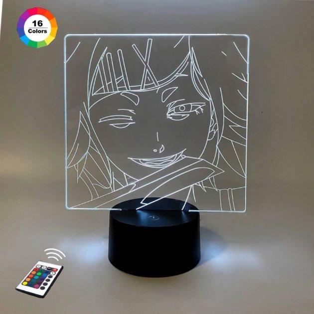 3D нічник "Сузуя Джузо" (ВОЛІЧНЕ ЗОБРАЖЕННЯ) + пульт ДК + мережевий адаптер + батарейки (3ААА)  3DTOYSLAMP, фото 1