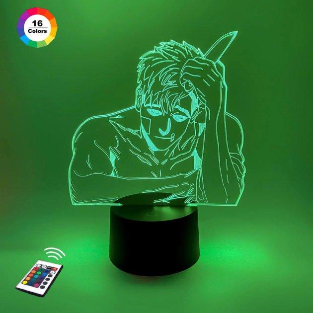 3D нічник "Про Сану" (ВОЛІЧНЕ ЗОБРАЖЕННЯ) + пульт ДК + мережевий адаптер + батарейки (3ААА)  3DTOYSLAMP, фото 1