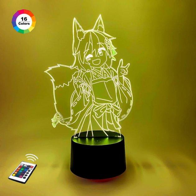 3D нічник "Сенко" (ВОЛІЧНЕ ЗОБРАЖЕННЯ)+ пульт ДК + мережевий адаптер + батарейки (3ААА)  3DTOYSLAMP, фото 1