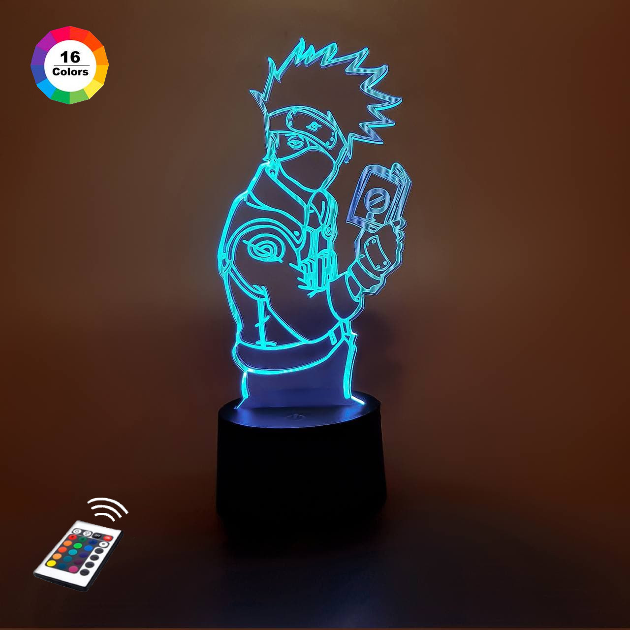 3D нічник "Какші 2" (ВОЛІЧНЕ ЗОБРАЖЕННЯ) + пульт ДК + мережевий адаптер + батарейки (3ААА)  3DTOYSLAMP, фото 1