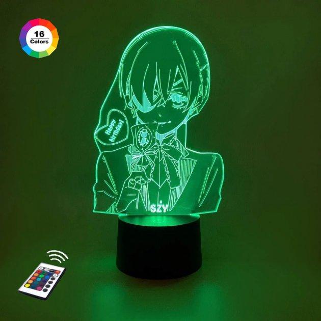 3D-нічник "Сіель Фантомхайв" (УВАЧНЕ ЗОБРАЖЕННЯ)+ пульт ДК + мережевий адаптер +батарейки (3ААА) 3DTOYSLAMP, фото 1