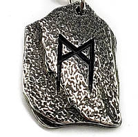 Амулет руна Манназ підвіска з нержавіючої сталі 3х2 см