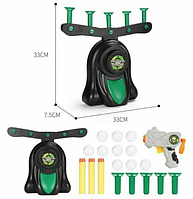 Детская настольная игра H-Shot, пистолет с дротиками и летающими мишенями, cтрелялка тир с бластером, GP16
