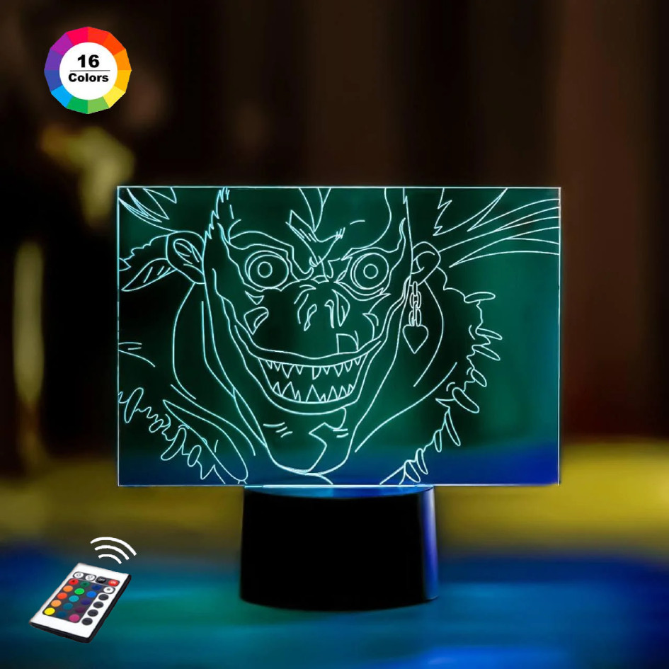 3D нічник "Рюк 3" (ВОЛІЧНЕ ЗОБРАЖЕННЯ)+ пульт ДК + мережевий адаптер + батарейки (3ААА)  3DTOYSLAMP, фото 1