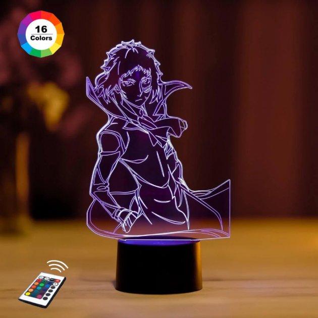 3D нічник "Акутав Рюноске" (ВОЛІЧНЕ ЗОБРАЖЕННЯ) пульт ДК + мережевий адаптер + батарейки (3ААА)  3DTOYSL, фото 1