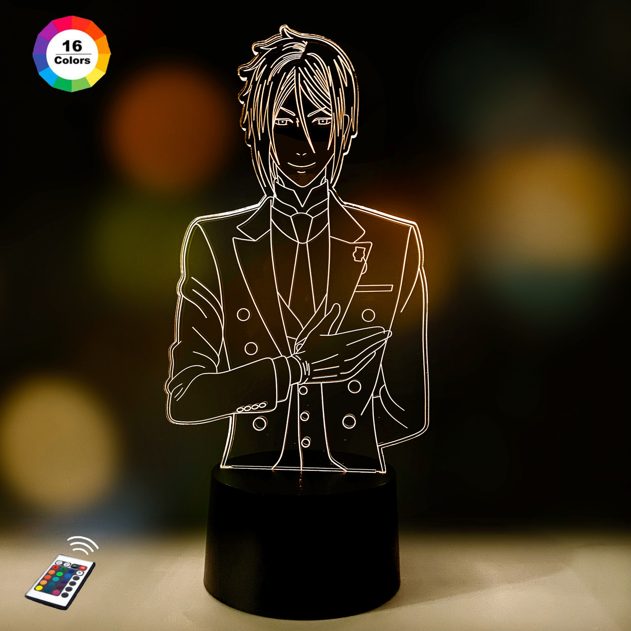 3D-нічник "Себастьян Міхаеліс" (УВАЧНЕ ЗОБРАЖЕННЯ) + пульт ДК + мережевий адаптер +батрейки (3ААА)  3DTOYSLAMP, фото 1