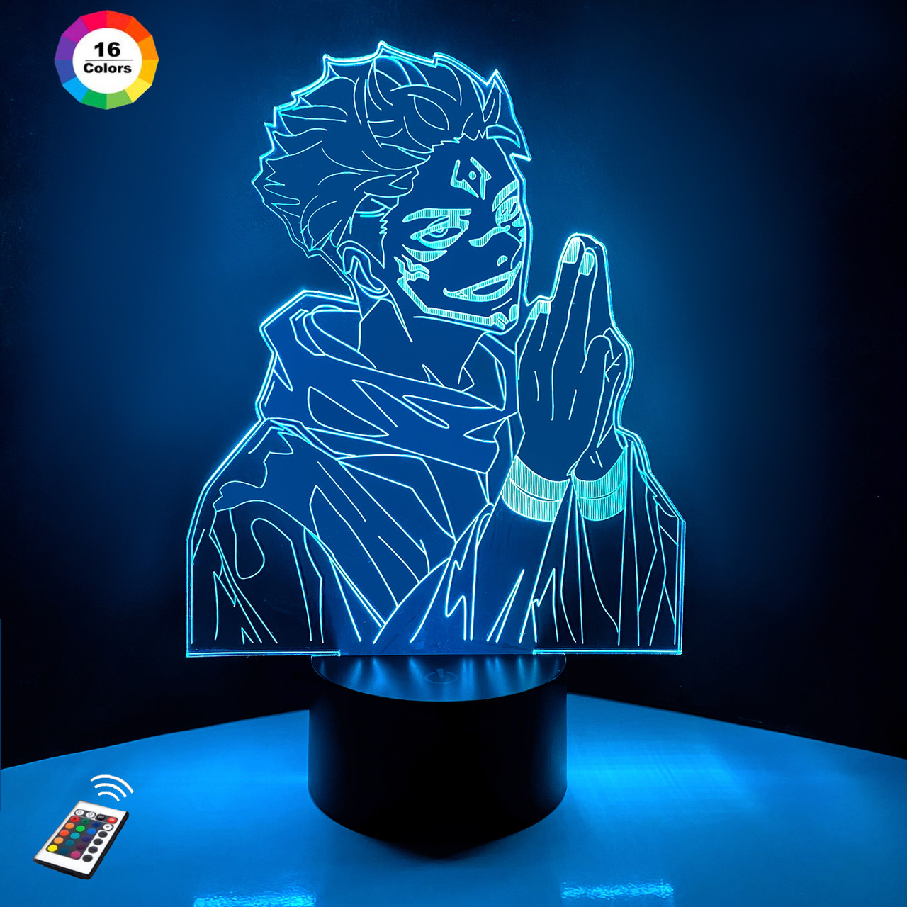 3D нічник "Ремен Сукуна" (ВОЛІЧНЕ ЗОБРАЖЕННЯ) + пульт ДК + мережевий адаптер +батарейки (3ААА)  3DTOYSLAMP, фото 1