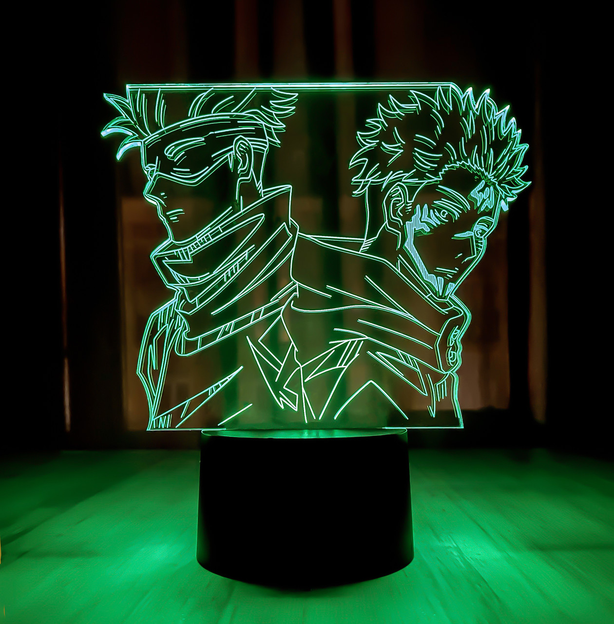 3D нічник "Годжо Сатору та Ітадорі Юджі" (УВАЧНЕ ІЗОБРАЖЕННЯ) + пульт ДК++ мережевий адаптер + батарейки (3ААА), фото 1