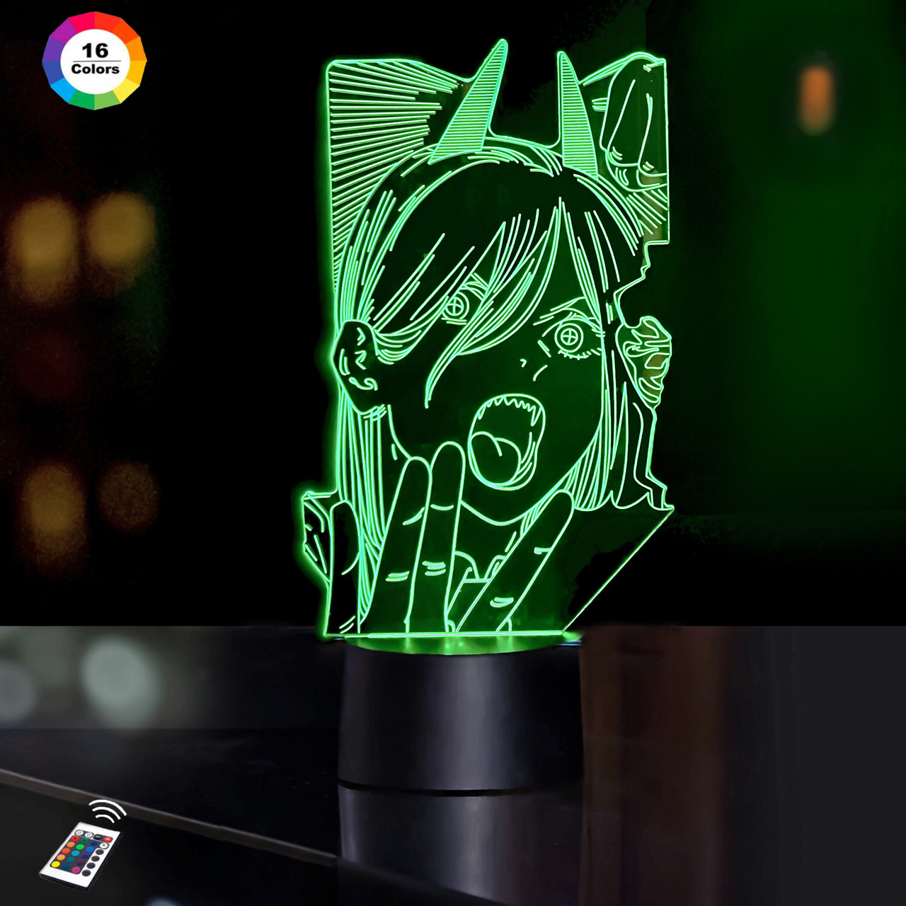 3D нічник "Пауер" (ВОЛІЧНЕ ЗОБРАЖЕННЯ) + пульт ДК + мережевий адаптер + батарейки (3ААА)  3DTOYSLAMP, фото 1