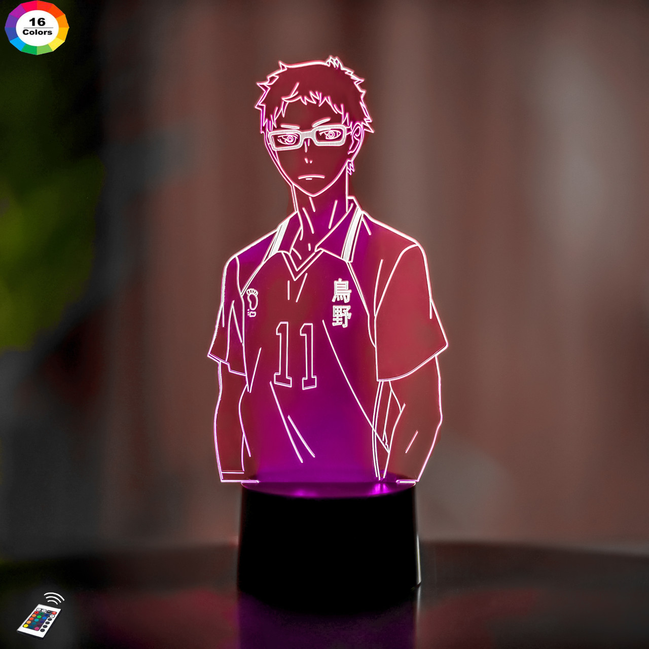 3D нічник "Кей Цукіша" (ВОЛІЧНЕ ЗОБРАЖЕННЯ)+ пульт ДК + мережевий адаптер + батарейки (3ААА)  3DTOYSLAMP, фото 1