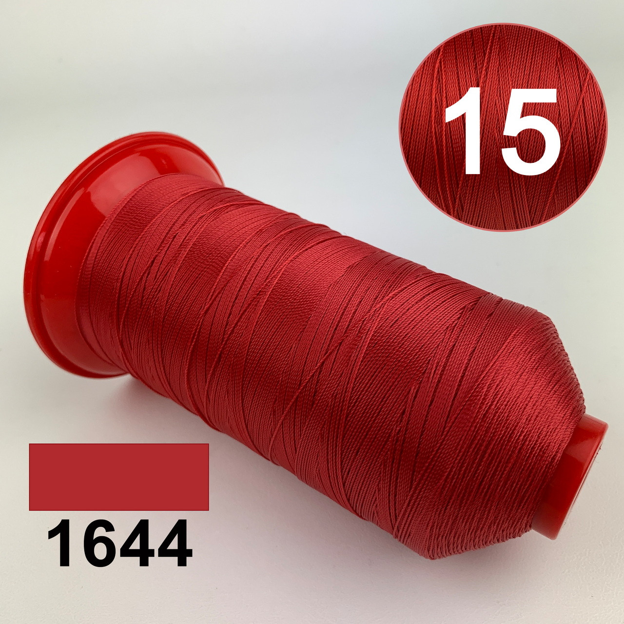 Нитка POLYART(ПОЛИАРТ) N15 колір 1644 червоний, для пошиття чохлів на автомобільні сидіння і кермо, 1000м, фото 1
