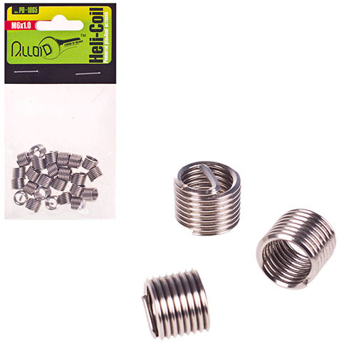 Alloid. Ремонтні нарізні вставки M6х1.0, 25 шт./пач. (РВ-1065) (РВ-1065), фото 1